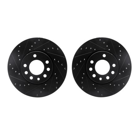 DYNAMIC FRICTION CO Rotors-Drilled and Slotted-Black, Zinc Plated black, Zinc Coated, 8002-65000 8002-65000